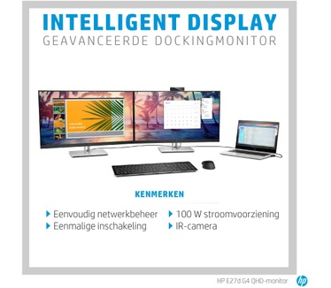 HP EliteDisplay E27d Zwart