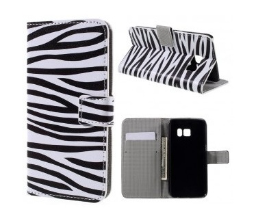 qMust Samsung Galaxy S7 Wallet Case - hoesje met stand - Zebra