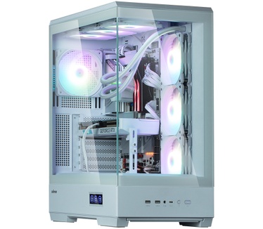 Zalman P50 DS White ATX Tempered Glass Panoramic View, Reverse layout mainboard support, display, 3 x 120 mm ZM-AF120R ARGB (side) + 1 x 120 mm ZM-AF120 ARGB (rear)Fan included, 2 x 3.5, 2 x 2.5, 480(D) x 240(W) x 512(H)mm