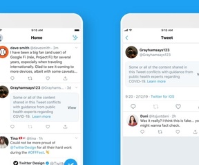 Twitter covid-19 labels