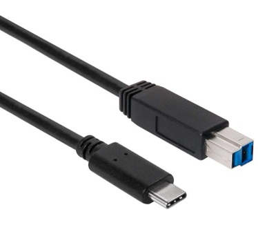 Club 3D USB 3.1 Gen2 Type-C to Type-B kabel 1 meter M/M Zwart