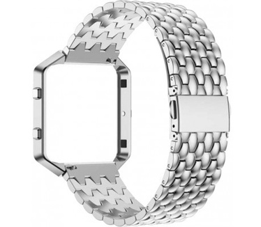 qMust Metalen armband Hyve voor Fitbit Blaze met frame - Zilver