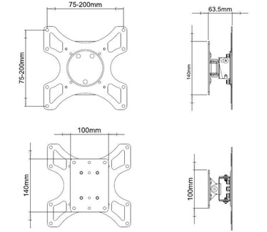 Techly Wall Support for LCD LED 19-37'' Tiltable 1 Joint White ICA-LCD 2900WH