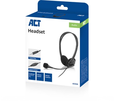 ACT Headset met 3,5mm audio-aansluiting (Zwart)