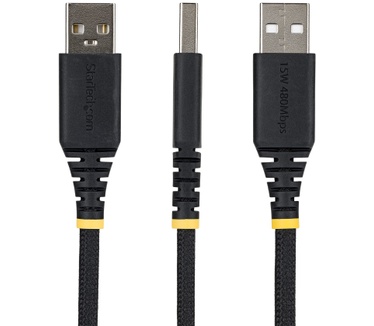 Startech.com 2m USB-A naar USB-C Snellaadkabel, 15W 3A, Dual-Layer Gevlochten Nylon / TPE Mantel, Duurzame USB-A naar USB-C Oplaadkabel, USB-A naar USB-C Kabel