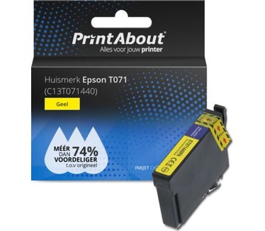 PrintAbout Huismerk Epson T071 (C13T071440) Inktcartridge Geel