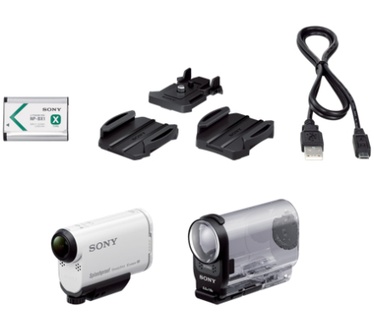 Sony AS200V Action Cam met Wi-Fi en GPS + waterdichte hoes Wit