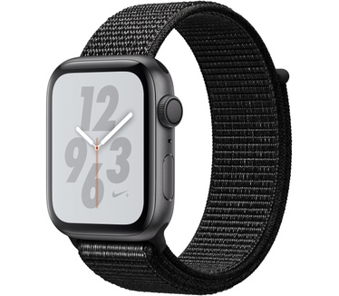 Apple Watch Series 4 Nike+ (Geweven sportbandje, 44mm) Grijs (Zwart)