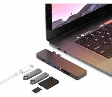 iMounts Macbook USB-C hub - USB - SD - Space Gray 2021