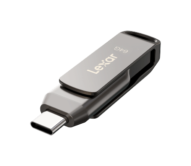 Lexar JumpDrive Dual Drive D400 USB 3.1 Type-C 64GB Grijs