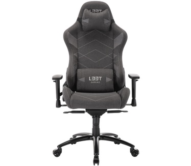 L33T Elite V4 Gaming Chair (Soft canvas) Donkergrijs