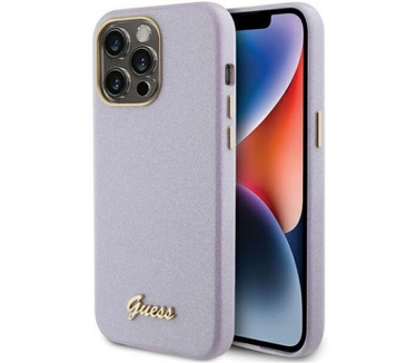 Guess Glitter Back Case voor Apple iPhone 15 Pro (6.1") - Paars Paars