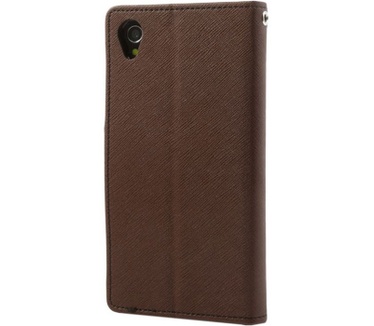 Mercury Fancy Diary WalletCase - Sony Xperia Z1 Compact - Bruin Bruin