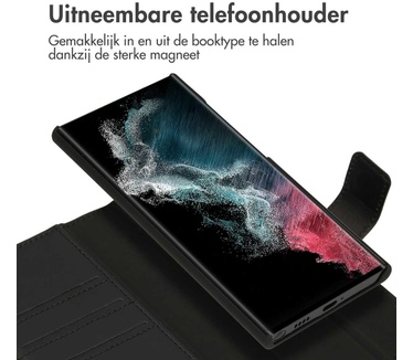 Accezz Premium Leather 2 in 1 Wallet Bookcase Samsung Galaxy S22 Ultra - Zwart