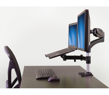 Startech.com Monitor arm met laptop standaard- One-Touch verstelbare hoogte