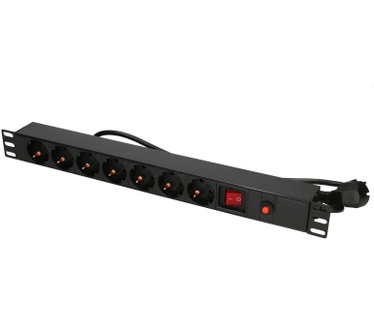 Extralink 19\" 1U 7 SOCKET EU TYPE POWER PDU WITH SWITCH PDU 7-EU