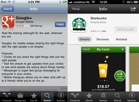 App Store detailpagina in iOS 5 en iOS 6 App Store detailpagina in iOS 5 en iOS 6