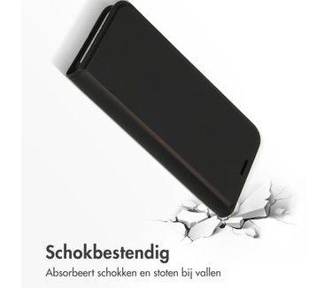 Accezz Premium Leather Slim Bookcase iPhone 12 (Pro) - Zwart