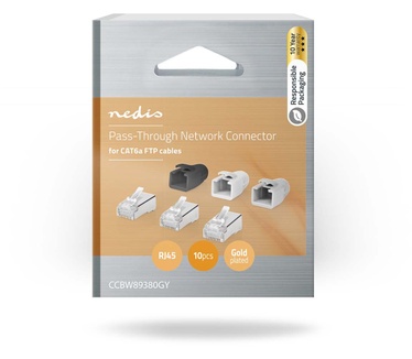 Nedis RJ45 connector Cat6a | FTP (Voor stugge kern, Doorsteekmontage, Knikbescherming, 10 stuks)