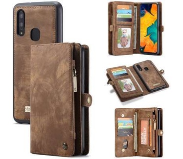 Caseme Samsung Galaxy A40 Luxe Leren Portemonnee Hoesje (bruin)