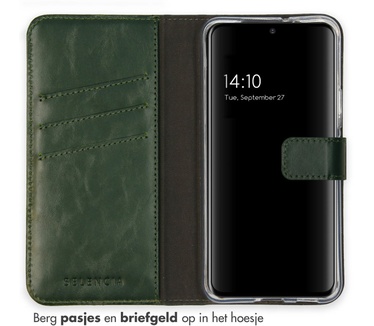 Selencia Echt Lederen Bookcase Samsung Galaxy S22 - Groen
