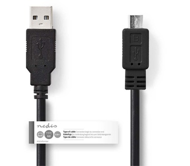 Nedis Micro-USB kabel 1 meter Zwart