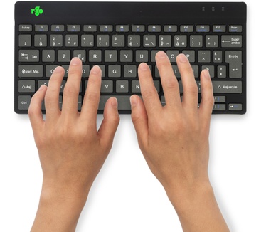 R-Go Tools Ergonomisch toetsenbord R-Go Compact Break, compact toetsenbord met pauzesoftware, AZERTY (FR), Bluetooth, zwart