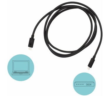 i-tec Thunderbolt 3 – Class Cable, 40 Gbps, 100W Power Delivery, USB-C Compatible, 150cm Zwart