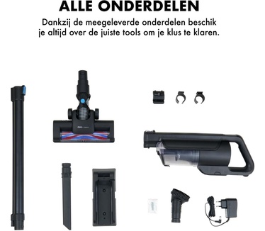 MOA Steelstofzuiger Draadloos en zonder zak - Stofzuiger 2-1 met Kruimelzuiger - Met accu en HEPA filter - VC72 - S-Power 120