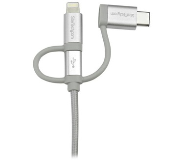 Startech.com USB naar Lightning / USB-C / Micro-B - gevlochten