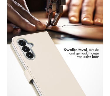 Selencia Echt Lederen Bookcase Samsung Galaxy A56 - Greige