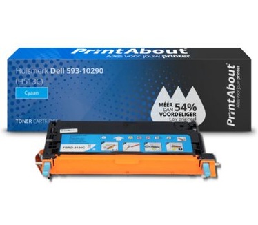 PrintAbout Huismerk Dell 593-10290 (H513C) Toner Cyaan