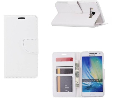 Luxe Lederen Bookcase hoesje voor de Samsung Galaxy A5 - Wit (Samsung Galaxy A5) Wit