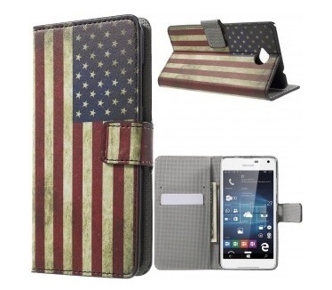 qMust Microsoft Lumia 650 Wallet Case - hoesje met stand - USA