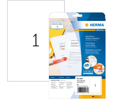 Herma Etiketten wit correctie/afdek 210x297 A4