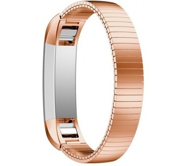 qMust Elastic Chain Metalen Armband voor Fitbit Alta - Rose Gold