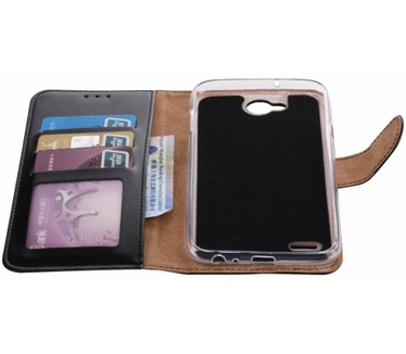Luxe Lederen Bookcase hoesje voor de LG X Power 2 - Zwart (LG X Power 2) Zwart