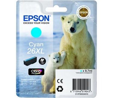 Epson Singlepack Cyan 26XL Claria Premium Ink