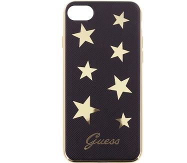 Guess Stars Soft TPU Back Case - Apple iPhone 7 (4.7") - Zwart Zwart