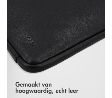 Accezz Leather Laptop hoes met rits 15-16 inch - Laptopsleeve - Zwart