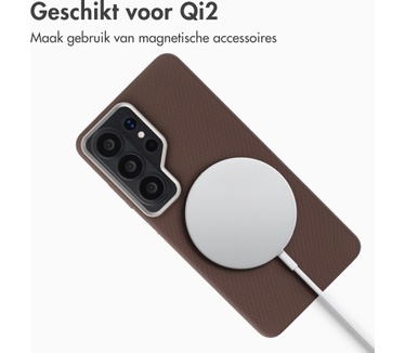 Accezz Mesh Backcover met MagSafe voor de Samsung Galaxy S26 Ultra - Bruin