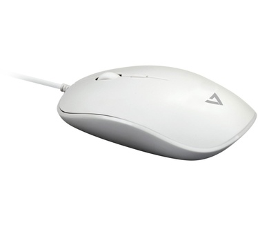 V7 Low Profile USB Optical Mouse - White