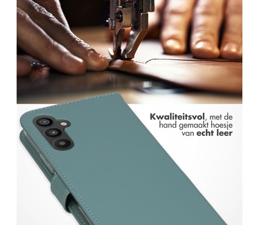 Selencia Echt Lederen Bookcase Samsung Galaxy A34 (5G) - Air Blue