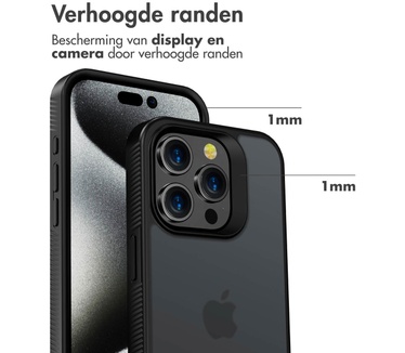Accezz Rugged Frosted Backcover iPhone 15 Pro - Zwart
