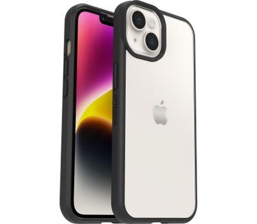 Otterbox OtterBox React-hoesje voor iPhone 14 Plus, schokbestendig, valbestendig, ultradun, beschermende, getest volgens militaire standaard, Antimicrobieel, Black Crystal, Geen retailverpakking