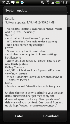 Update HTC One X