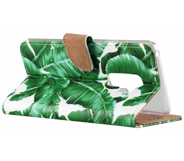 Planten print lederen Bookcase hoesje voor de Samsung Galaxy S9 Plus - Wit (Samsung Galaxy S9 Plus) Wit