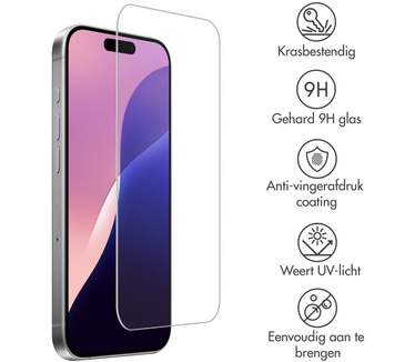 Accezz Gehard Glas Screenprotector iPhone 16 Pro Max