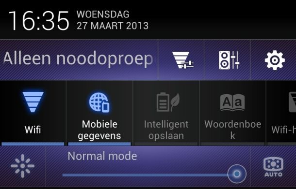 Padfone 2 notificatiebalk