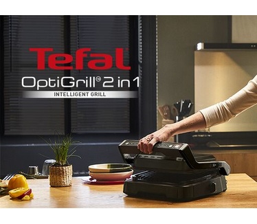 Tefal GC7728 OptiGrill 2-in-1 GC7728 intelligente grill en bbq zwart